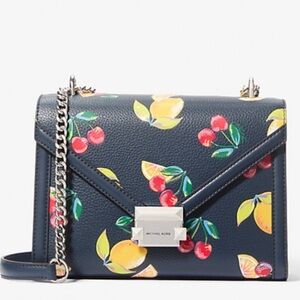 Michael Kors Whitney Medium Sequined Fruit Print Shoulder Bag Crossbody